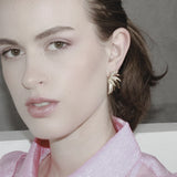 Joy Waterproof CZ Wing Statement Earring 18K Gold Plating, Dansk Copenhagen