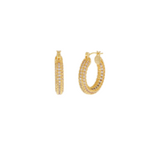 Joy Waterproof Clear Mini CZ Hoop Earring 18K Gold Plating