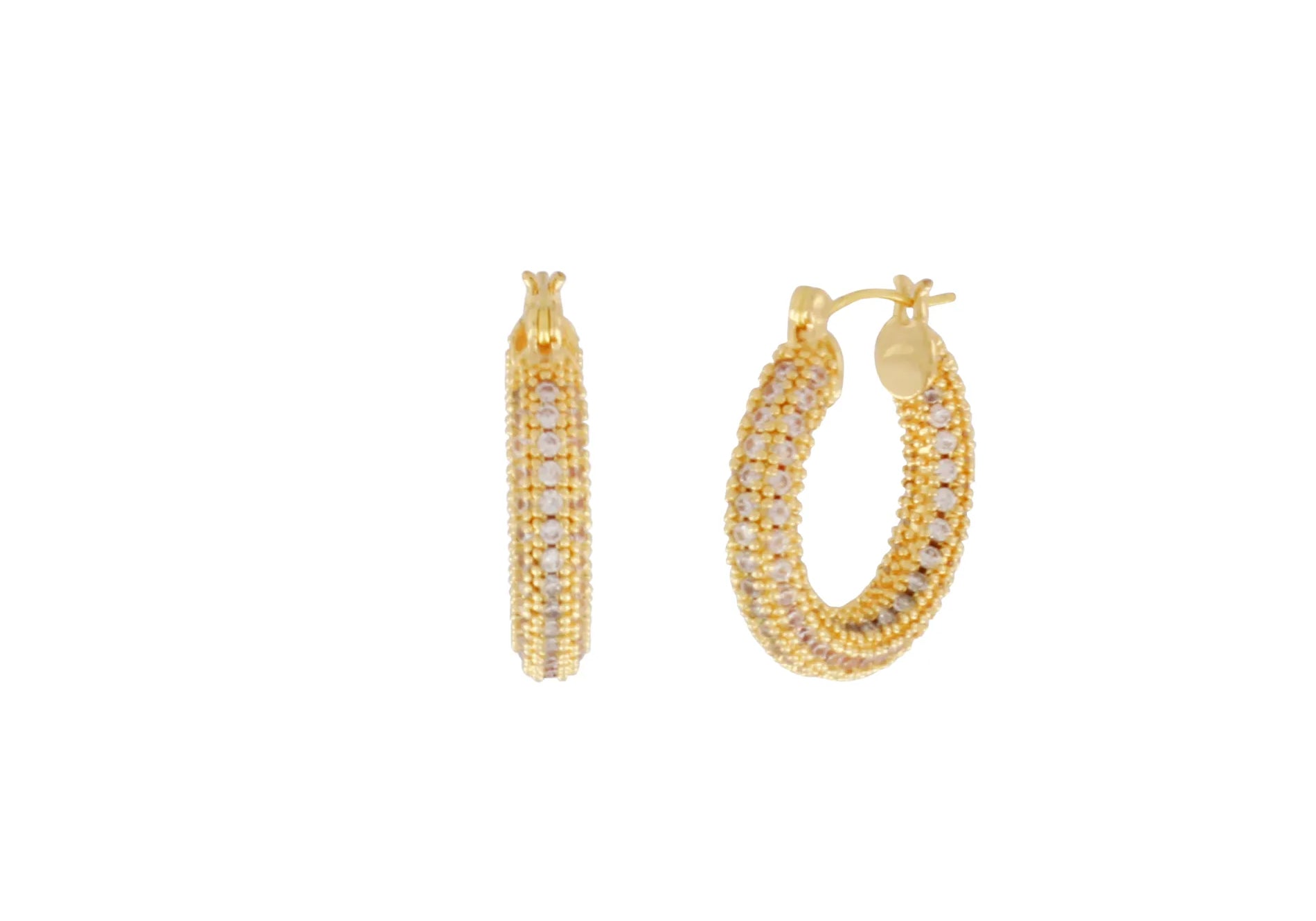 Joy Waterproof Clear Mini CZ Hoop Earring 18K Gold Plating, Dansk Copenhagen