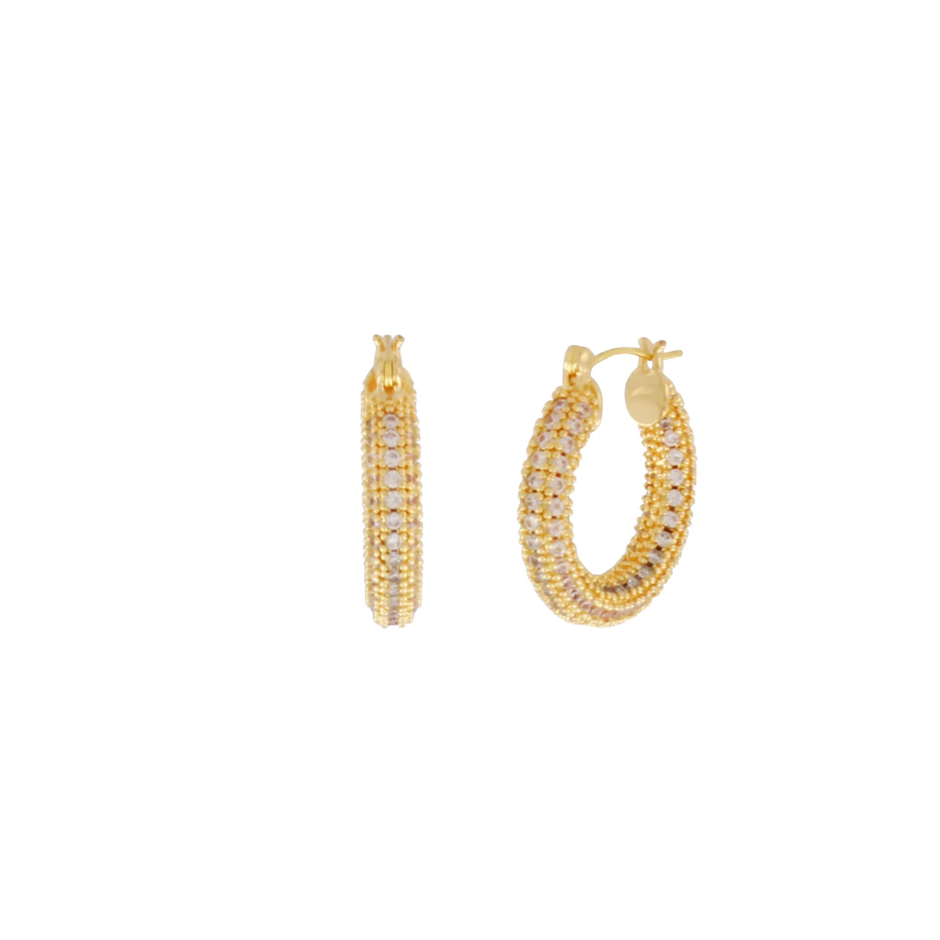 Joy Waterproof Clear Mini CZ Hoop Earring 18K Gold Plating, Dansk Copenhagen