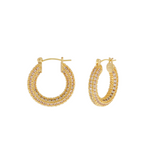 Joy Waterproof Clear Mini CZ Hoop Earring 18K Gold Plating, Dansk Copenhagen