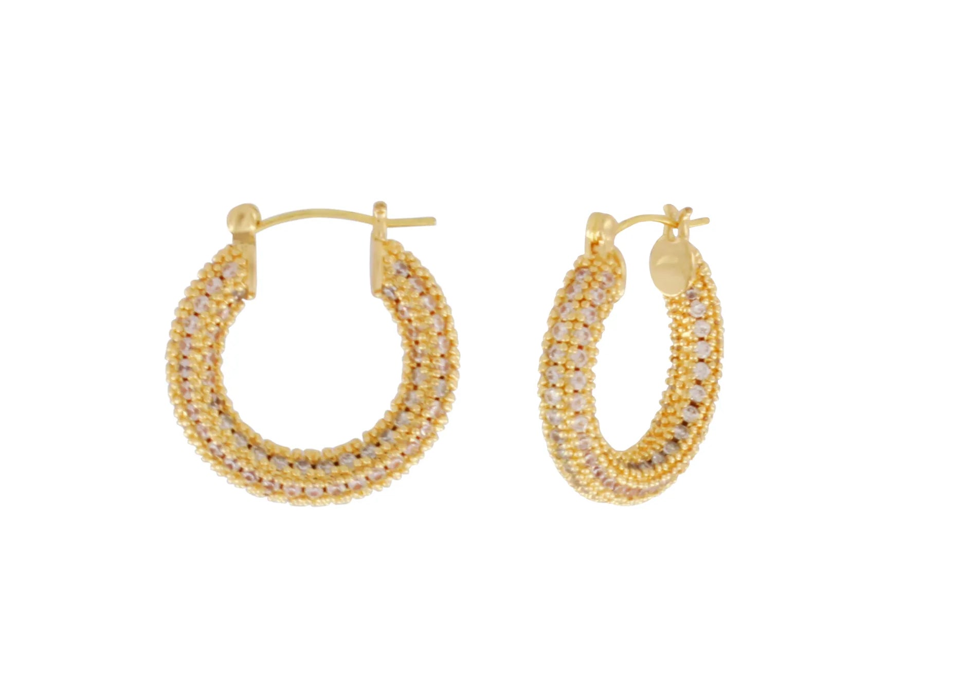 Joy Waterproof Clear Mini CZ Hoop Earring 18K Gold Plating, Dansk Copenhagen