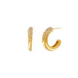 Joy Waterproof Clear Top CZ Hoop Earring 18K Gold Plating, Dansk Copenhagen