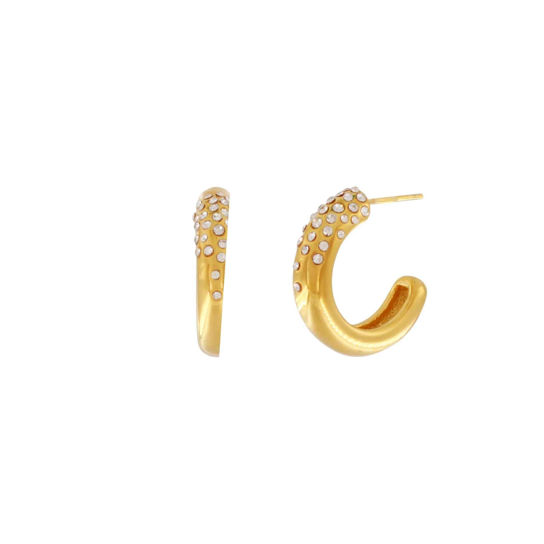 Joy Waterproof Clear Top CZ Hoop Oorbel 18K Verguld, Dansk Copenhagen