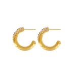 Joy Vandfast Clear Top CZ Hoop. Ørering 18K Guldbelagt, Dansk Copenhagen.