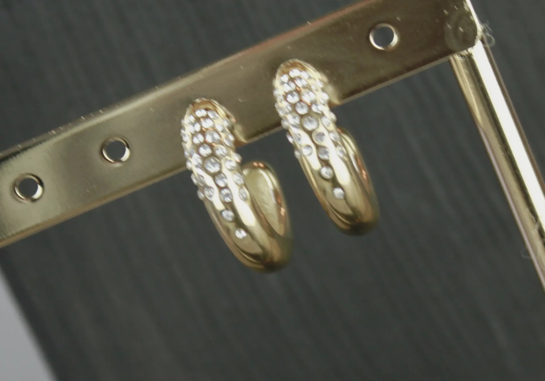 Joy Waterproof Clear Top CZ Hoop Earring 18K Gold Plating, Dansk Copenhagen