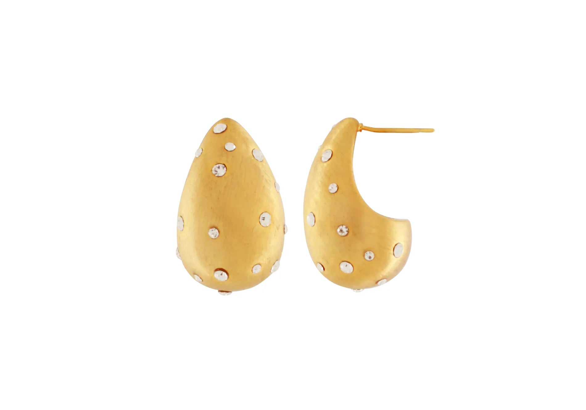 Joy Waterproof Clear Simple CZ Paisley Earring 18K Gold Plating, Dansk Copenhagen
