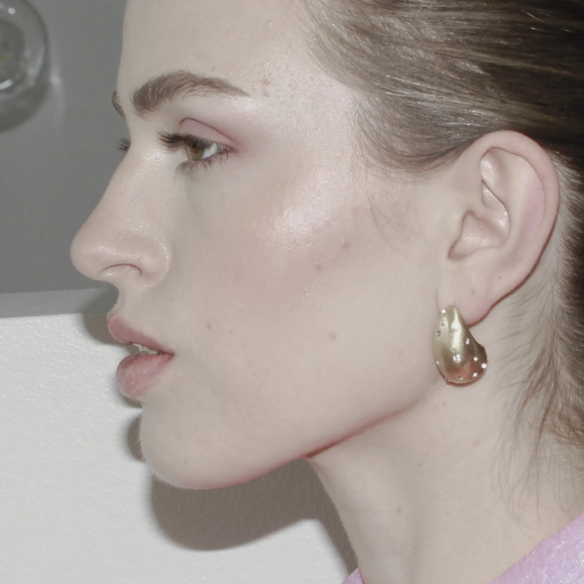 Joy Waterproof Clear Simple CZ Paisley Earring 18K Gold Plating, Dansk Copenhagen