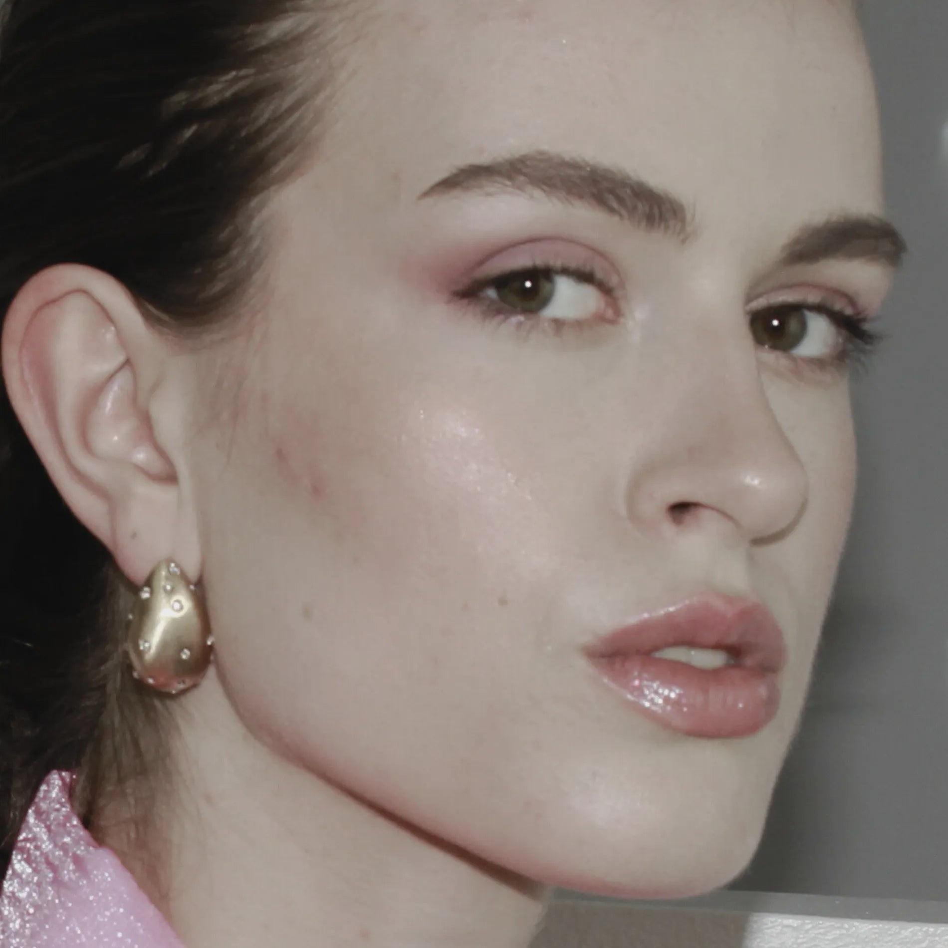 Joy Waterproof Clear Simple CZ Paisley Earring 18K Gold Plating, Dansk Copenhagen