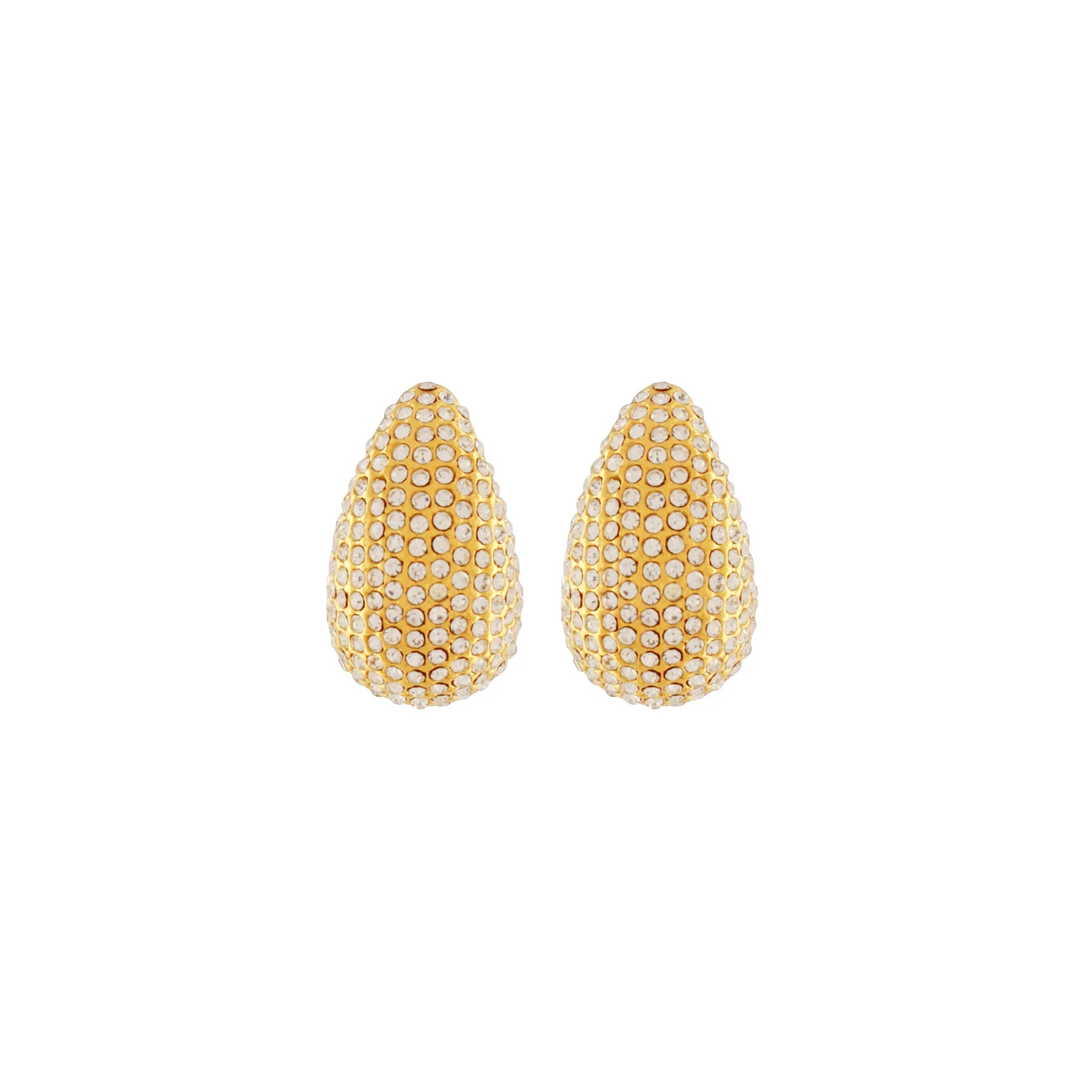 Joy Waterproof Clear Multi CZ Paisley Earring 18K Gold Plating, Dansk Copenhagen