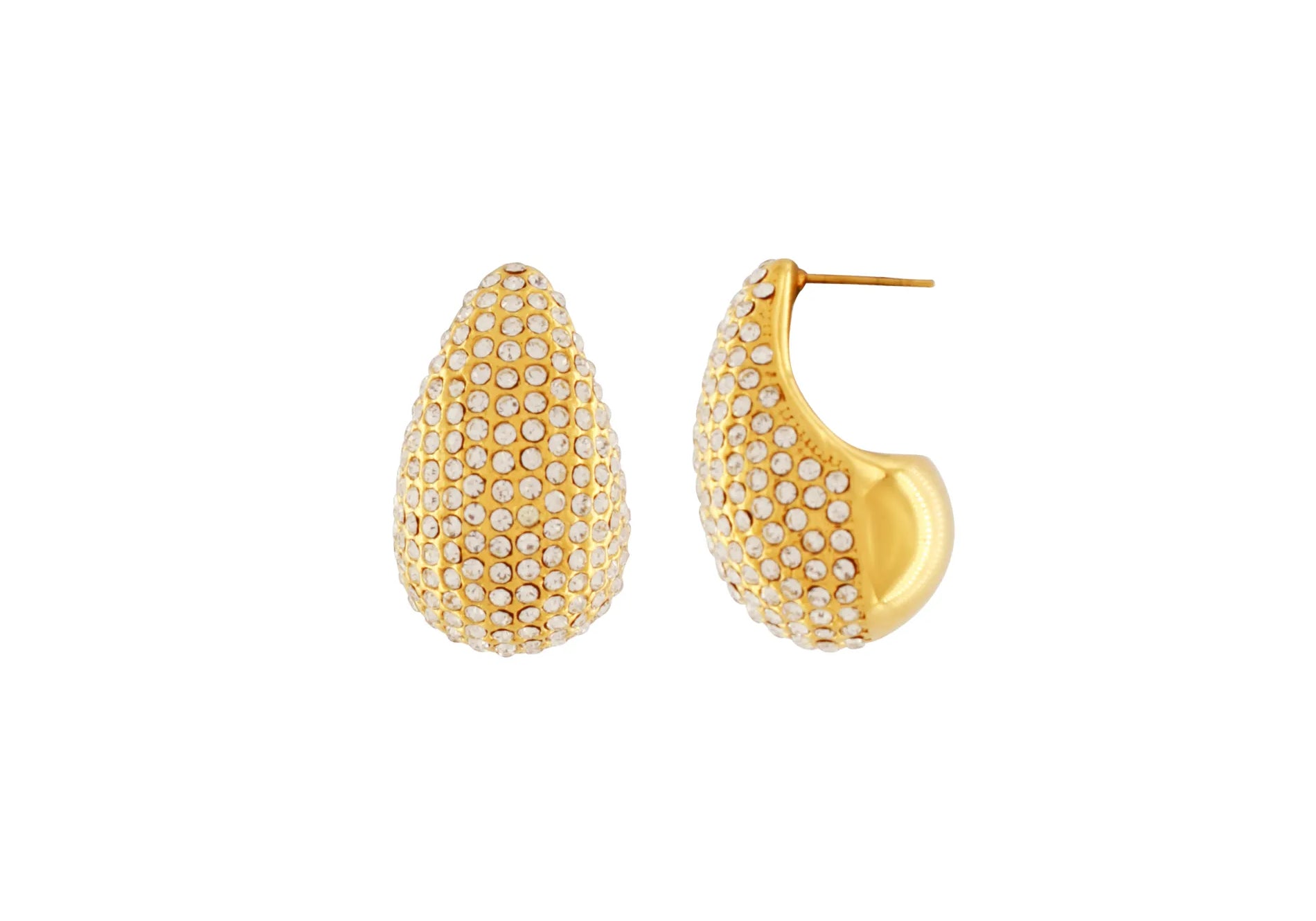 Joy Waterproof Clear Multi CZ Paisley Earring 18K Gold Plating, Dansk Copenhagen