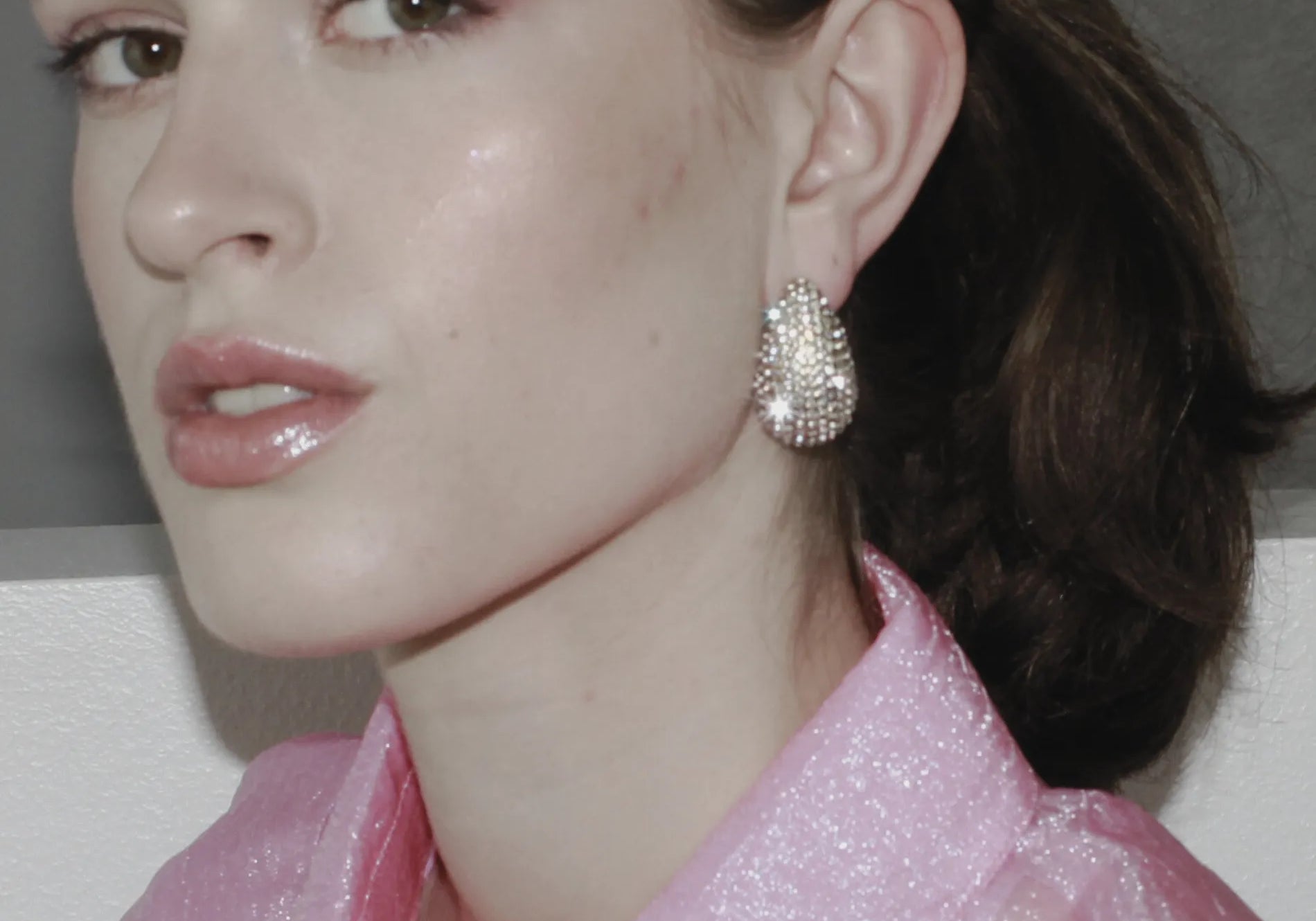 Joy Waterproof Clear Multi CZ Paisley Earring 18K Gold Plating, Dansk Copenhagen
