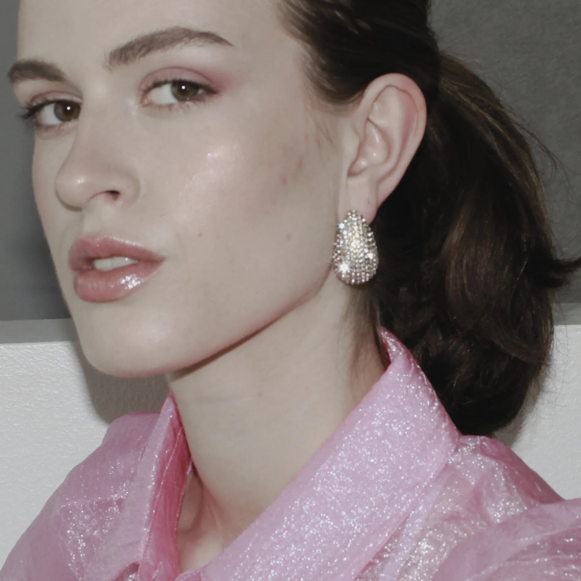 Joy Waterproof Clear Multi CZ Paisley Earring 18K Gold Plating, Dansk Copenhagen