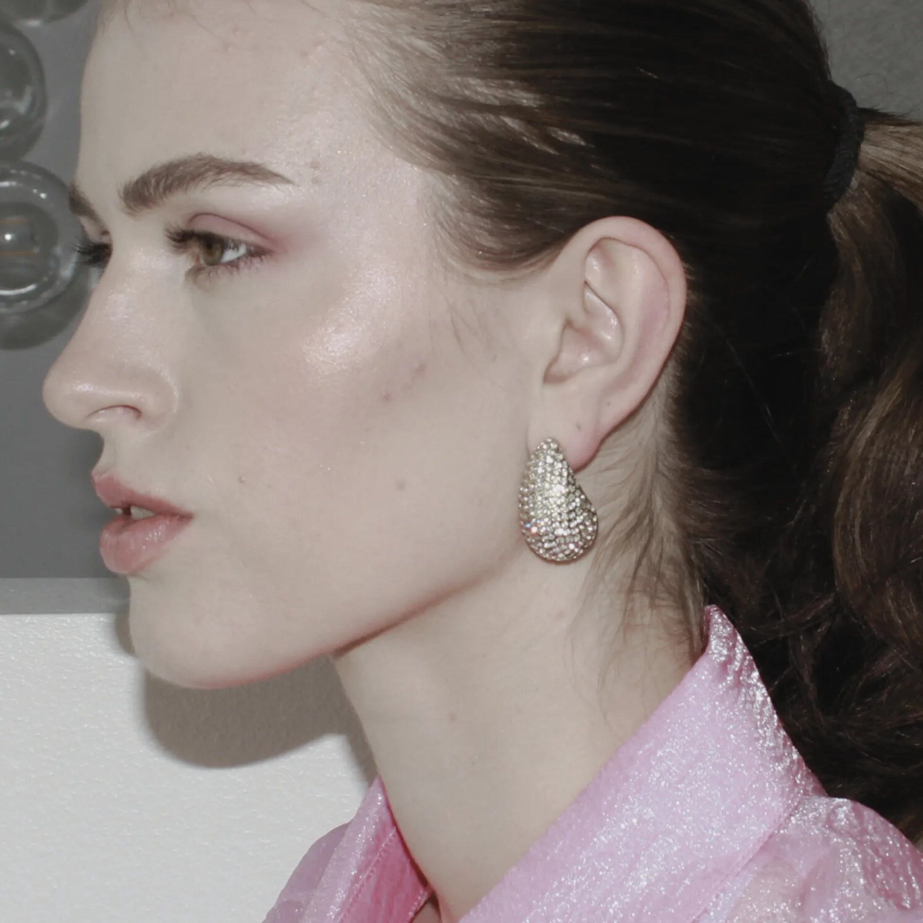 Joy Waterproof Clear Multi CZ Paisley Earring 18K Gold Plating, Dansk Copenhagen