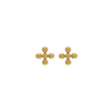 Love Waterproof  Dot Cross Post Earring 18K Gold Plating, Dansk Copenhagen