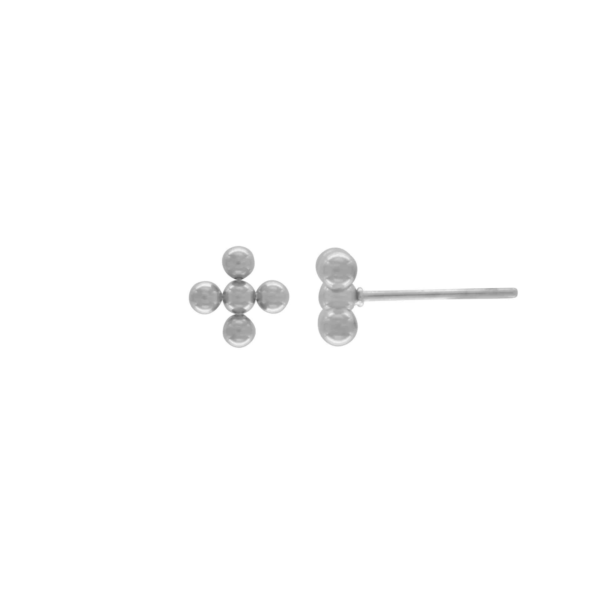 Love Waterproof  Dot Cross Post Earring Silver Plating, Dansk Copenhagen
