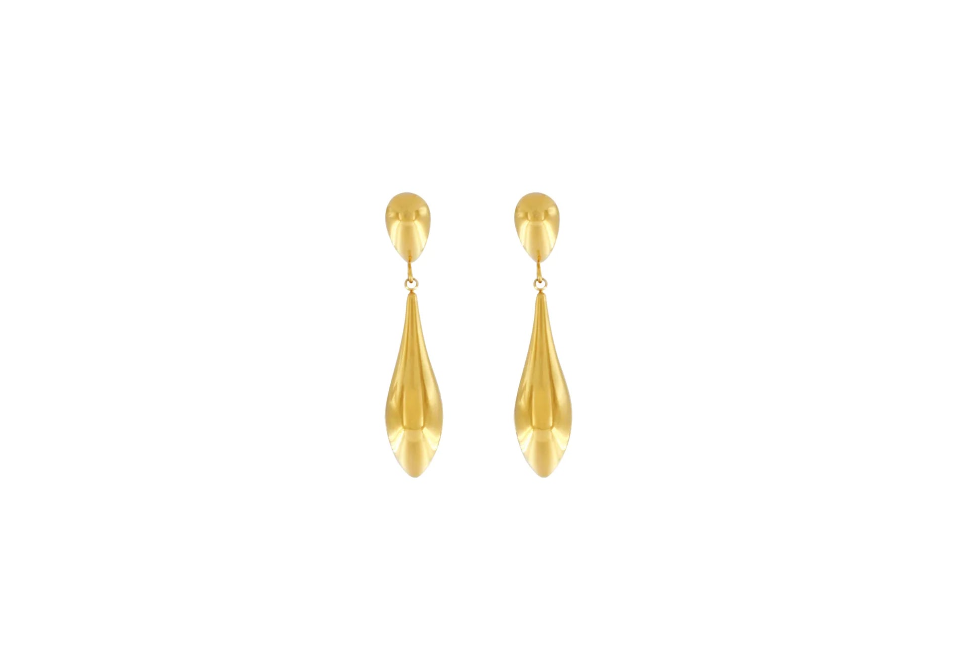 Passion  Waterproof Smooth Double Drop Earring 18K Gold Plating, Dansk Copenhagen