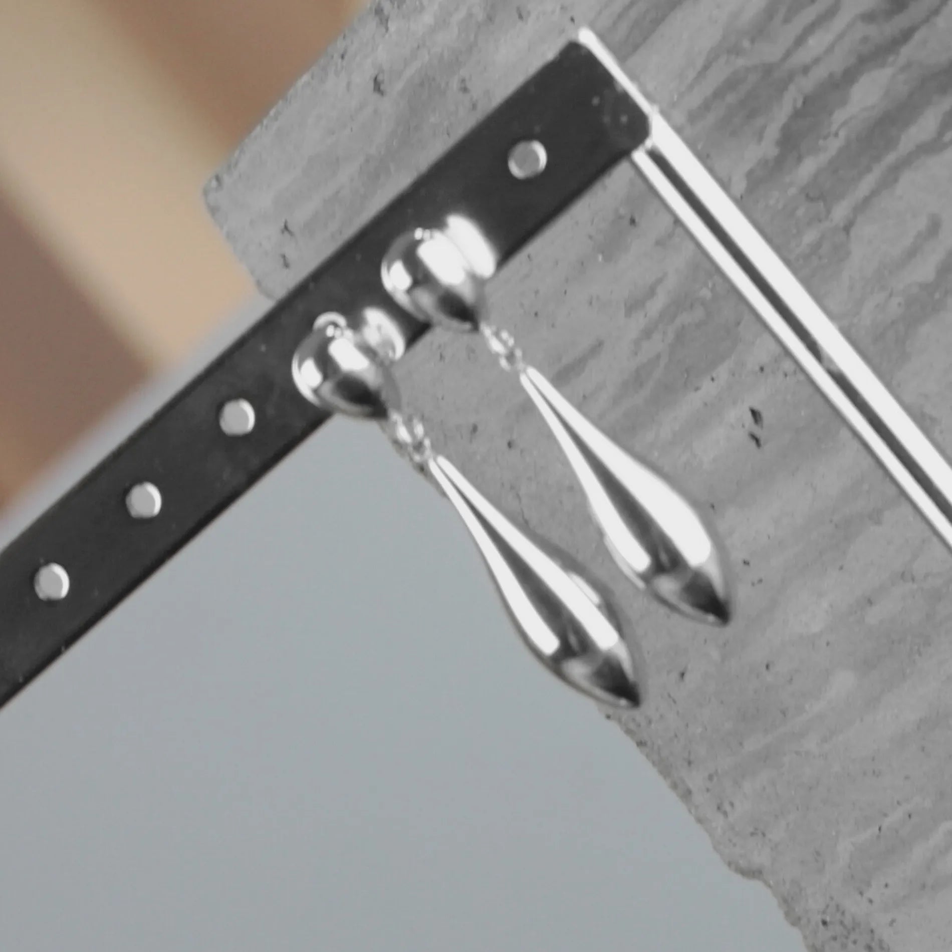 Passion  Waterproof Smooth Double Drop Earring Silver Plating, Dansk Copenhagen