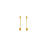 Passion  Waterproof Long Smooth Double Drop Earring 18K Gold Plating, Dansk Copenhagen