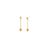 Passion  Waterproof Long Smooth Double Drop Earring 18K Gold Plating, Dansk Copenhagen