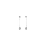 Passion  Waterproof Long Smooth Double Drop Earring Silver Plating, Dansk Copenhagen