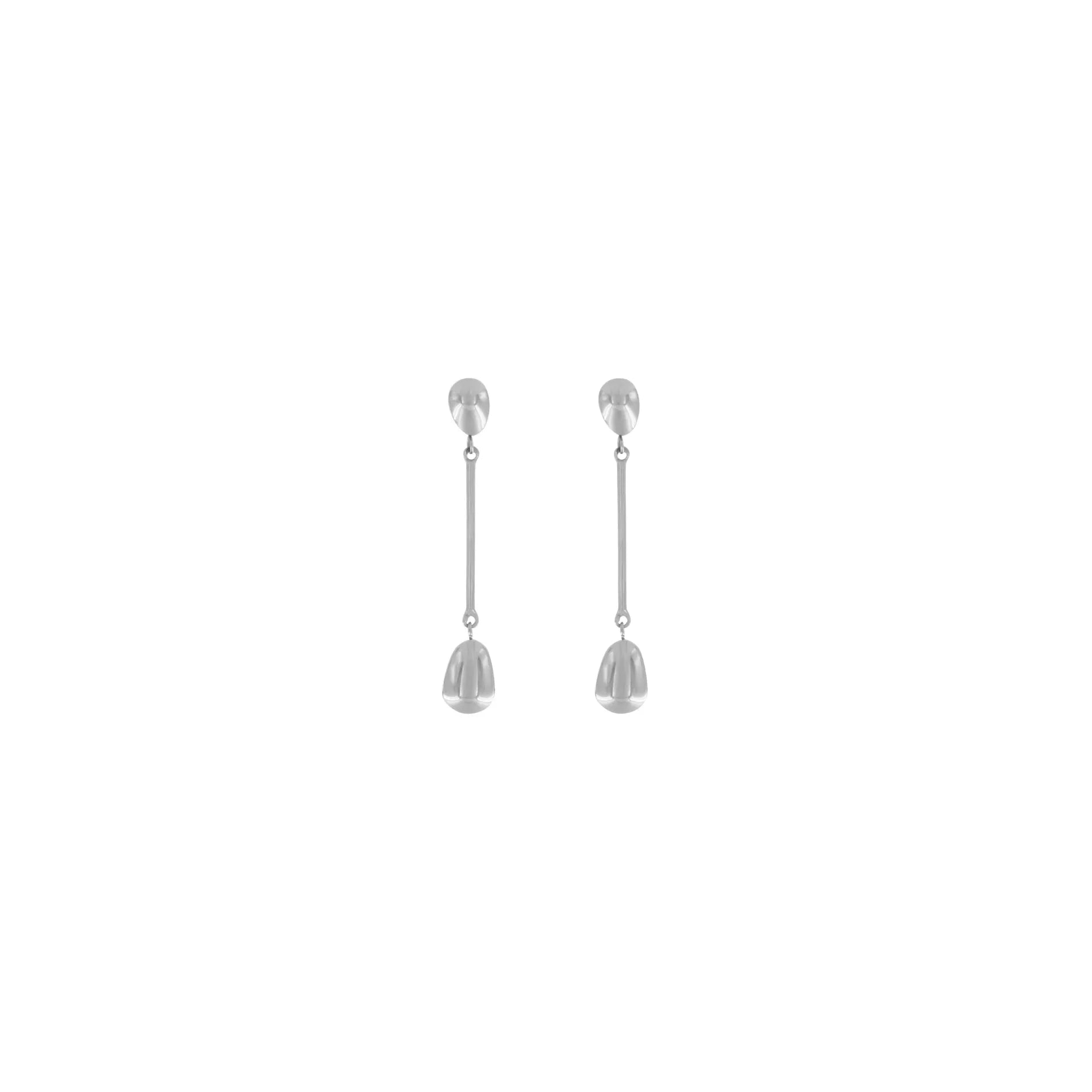 Passion  Waterproof Long Smooth Double Drop Earring Silver Plating, Dansk Copenhagen