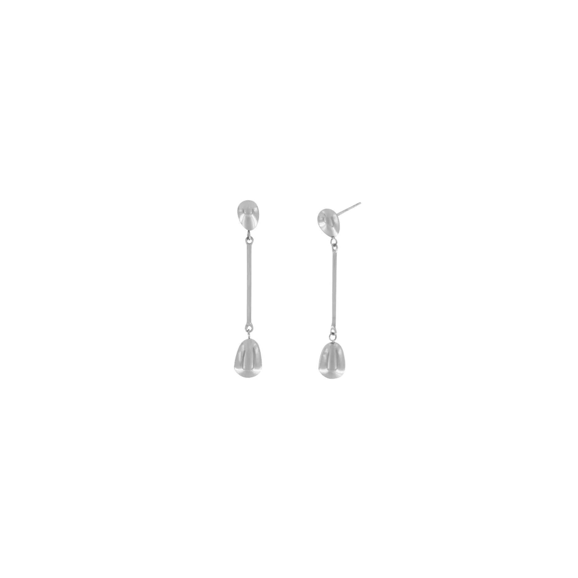 Passion  Waterproof Long Smooth Double Drop Earring Silver Plating, Dansk Copenhagen