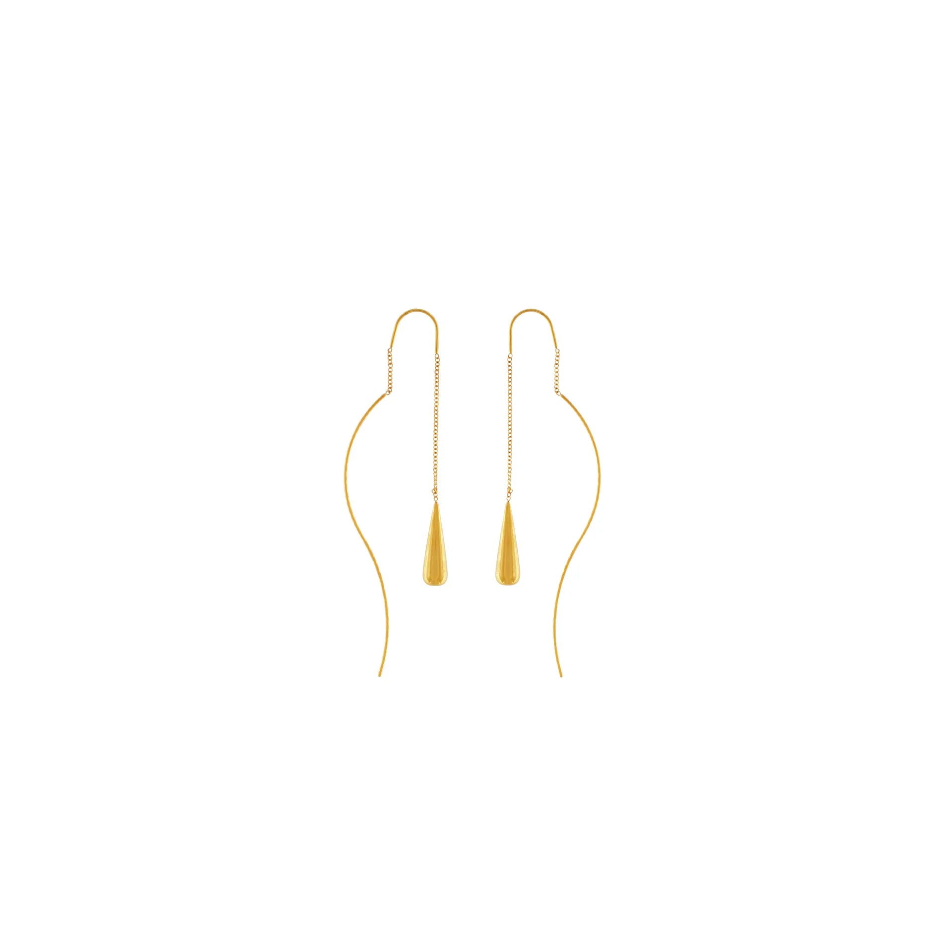 Passion Waterproof Smooth Drop Chain Earring 18K Gold Plating, Dansk Copenhagen