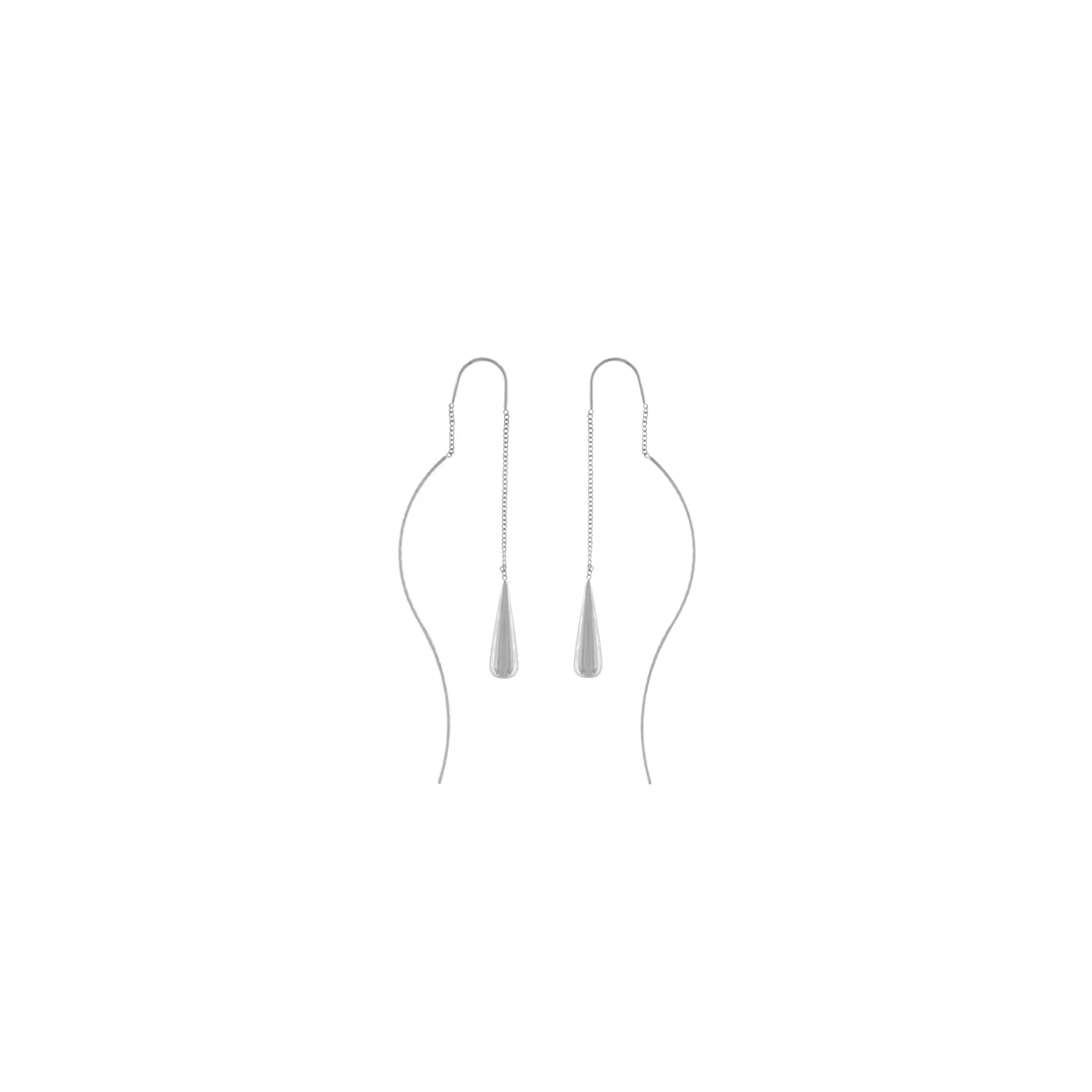 Passion Waterproof Smooth Drop Chain Earring Silver Plating, Dansk Copenhagen