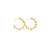 Passion Waterproof Short Twisted Hoop 18K Gold Plating, Dansk Copenhagen