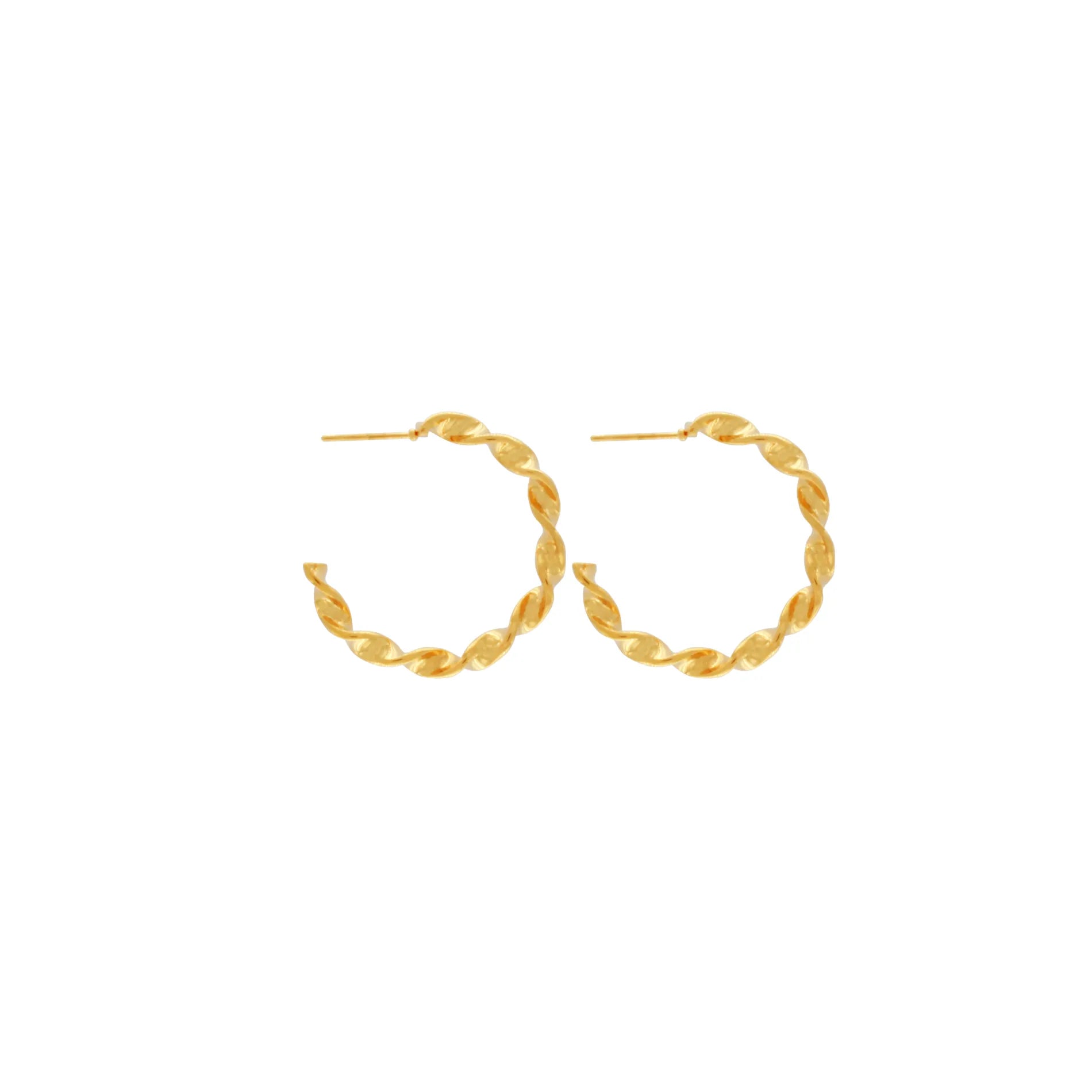 Passion Waterproof Short Twisted Hoop 18K Gold Plating, Dansk Copenhagen