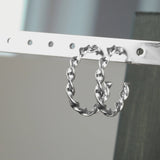 Passion Waterproof Short Twisted Hoop Silver Plating, Dansk Copenhagen