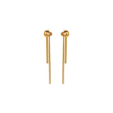 Passion  Waterproof Long Knot Herringbone Earring 18K Gold Plating, Dansk Copenhagen