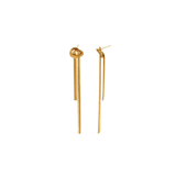 Passion  Waterproof Long Knot Herringbone Earring 18K Gold Plating