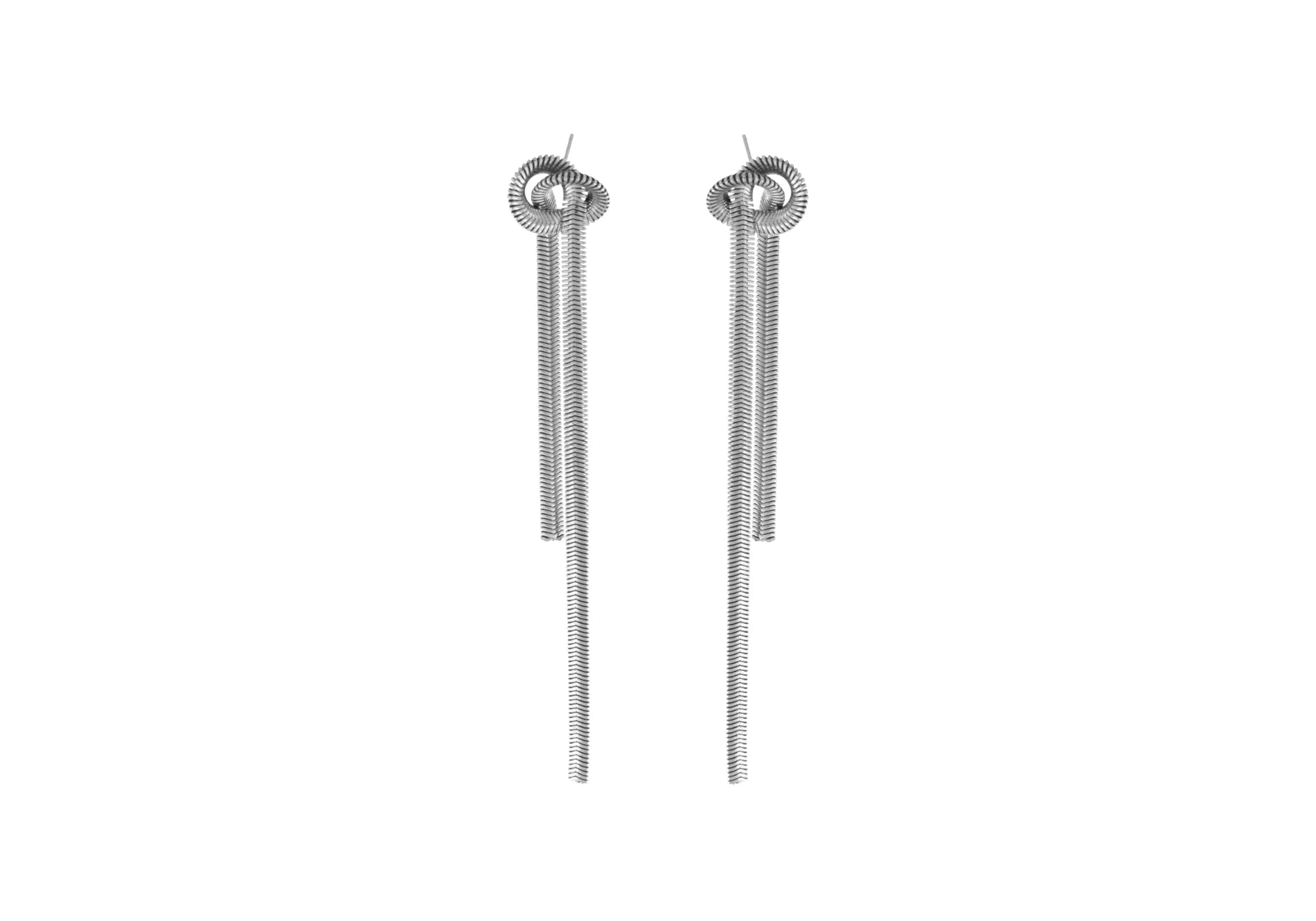 Passion  Waterproof Long Knot Herringbone Earring Silver Plating, Dansk Copenhagen