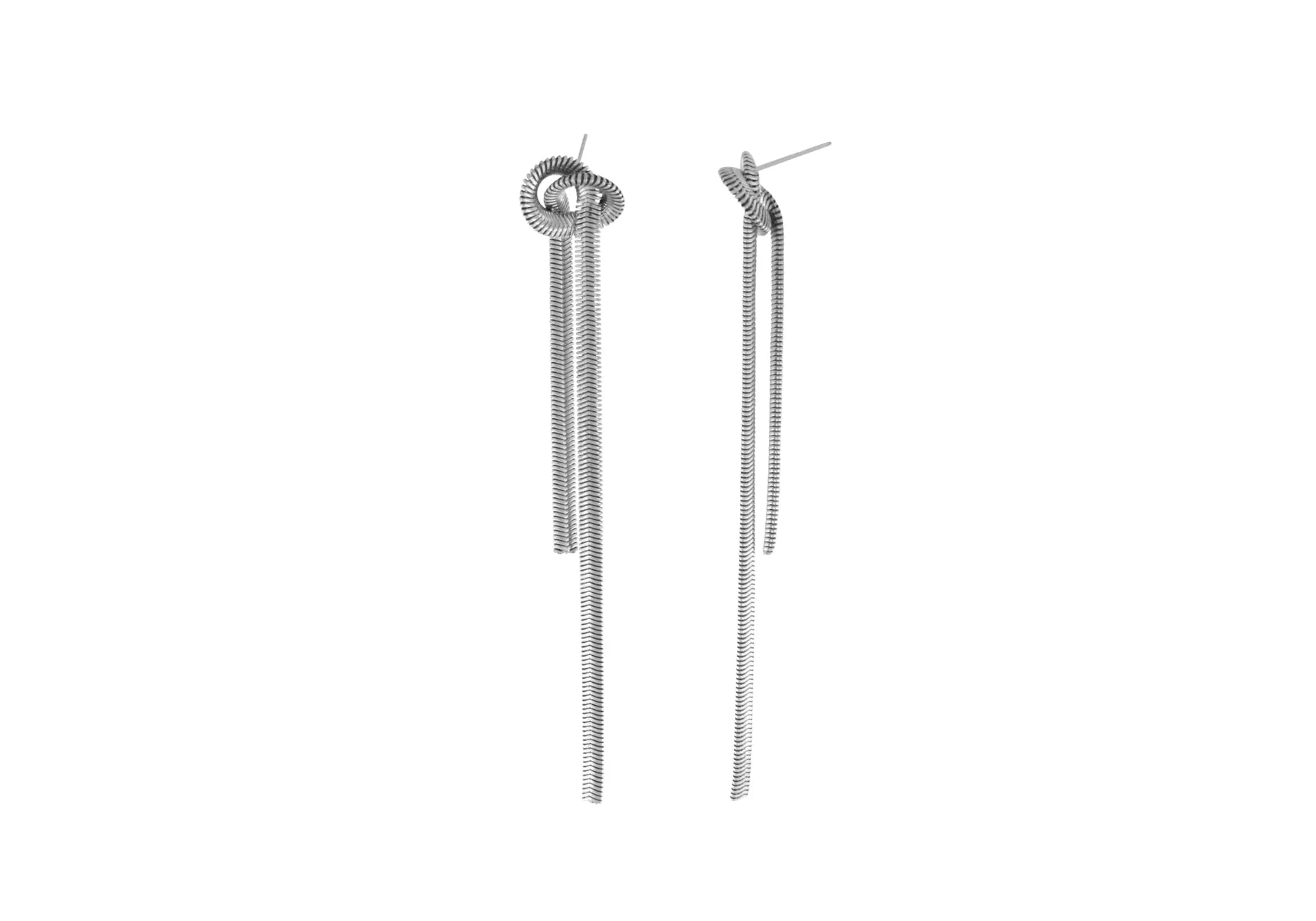 Passion  Waterproof Long Knot Herringbone Earring Silver Plating, Dansk Copenhagen
