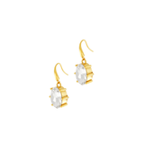 Joy Waterproof Clear CZ Statement  Hook Earring 18K Gold Plating