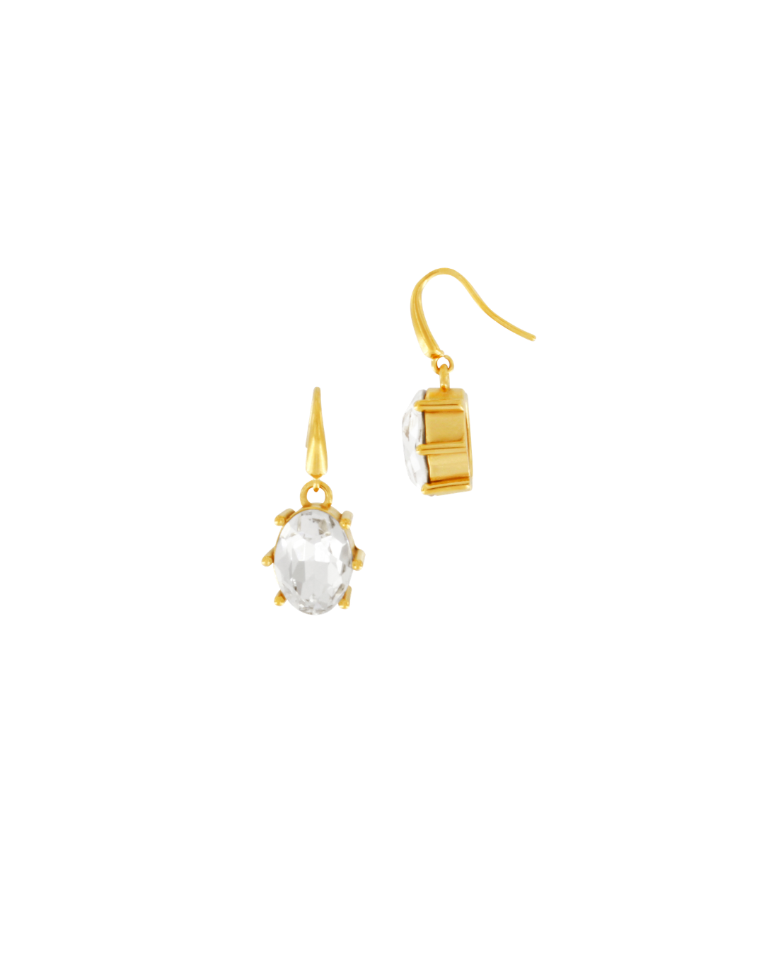 Joy Waterproof Clear CZ Statement  Hook Earring 18K Gold Plating