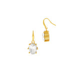 Joy Waterproof Clear CZ Statement  Hook Earring 18K Gold Plating