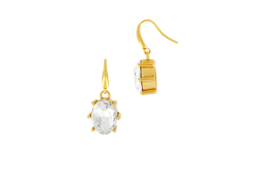 Joy Waterproof Clear CZ Statement  Hook Earring 18K Gold Plating