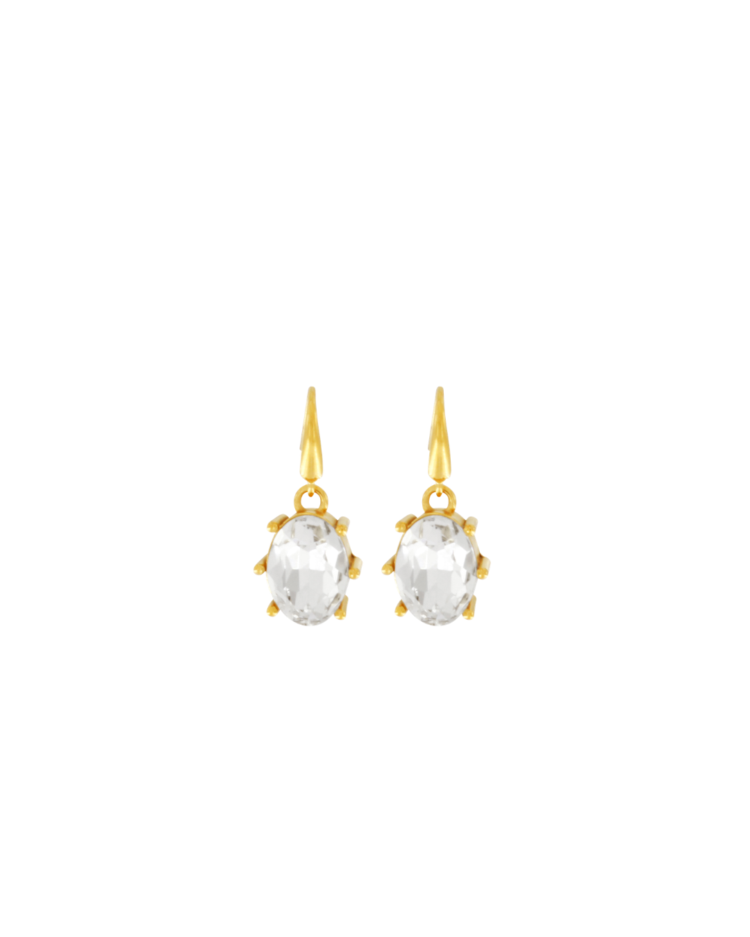 Joy Waterproof Clear CZ Statement  Hook Earring 18K Gold Plating