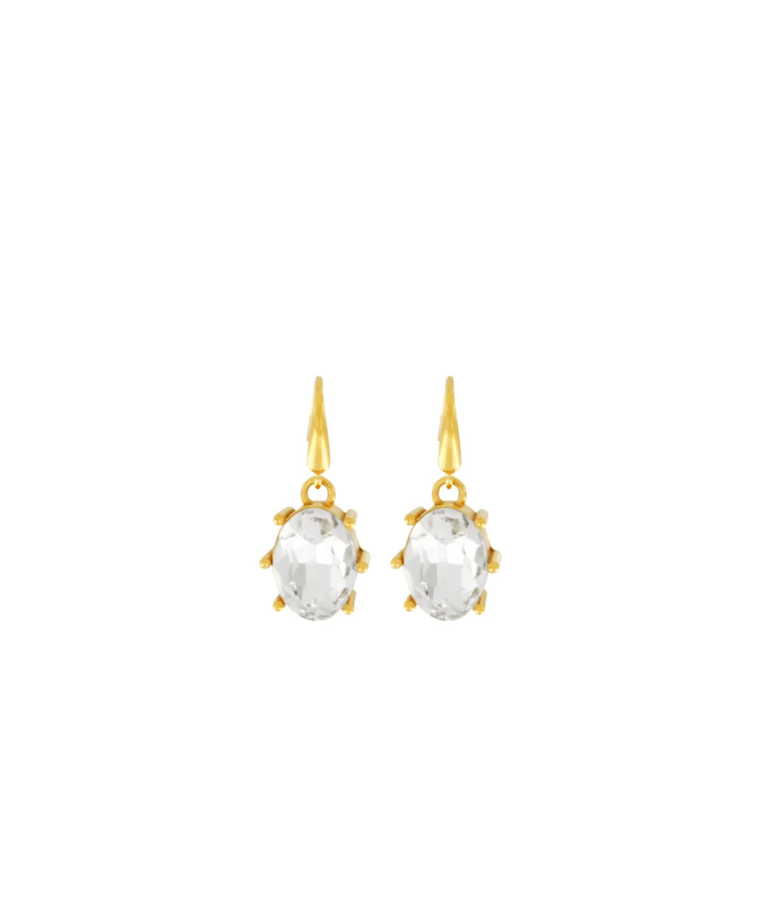 Joy Waterproof Clear CZ Statement  Hook Earring 18K Gold Plating
