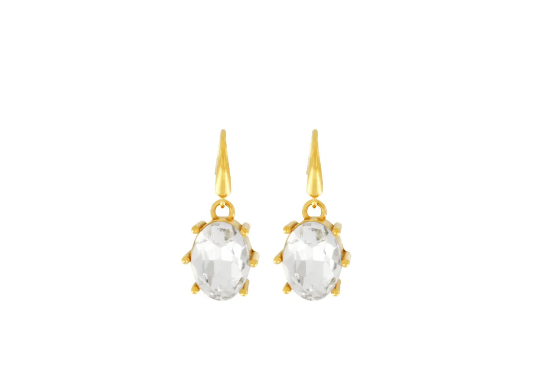 Joy Waterproof Clear CZ Statement  Hook Earring 18K Gold Plating