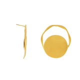 Courage Waterproof Brushed Artfull Round Statement Earring 18K Gold Plating