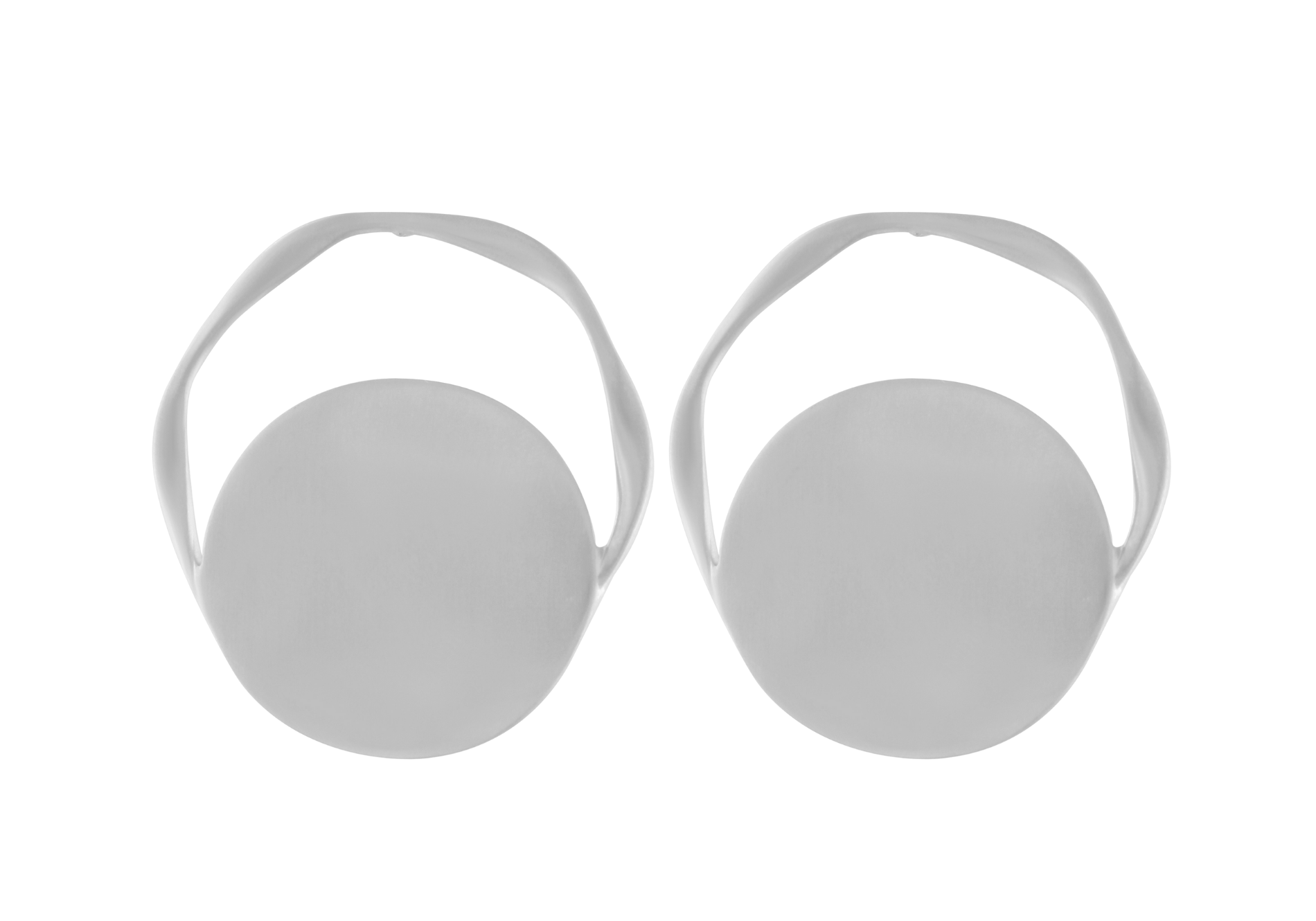 Courage Waterproof Brushed Artfull Round Statement Earring Silver Plating, DNSK Copenhagen