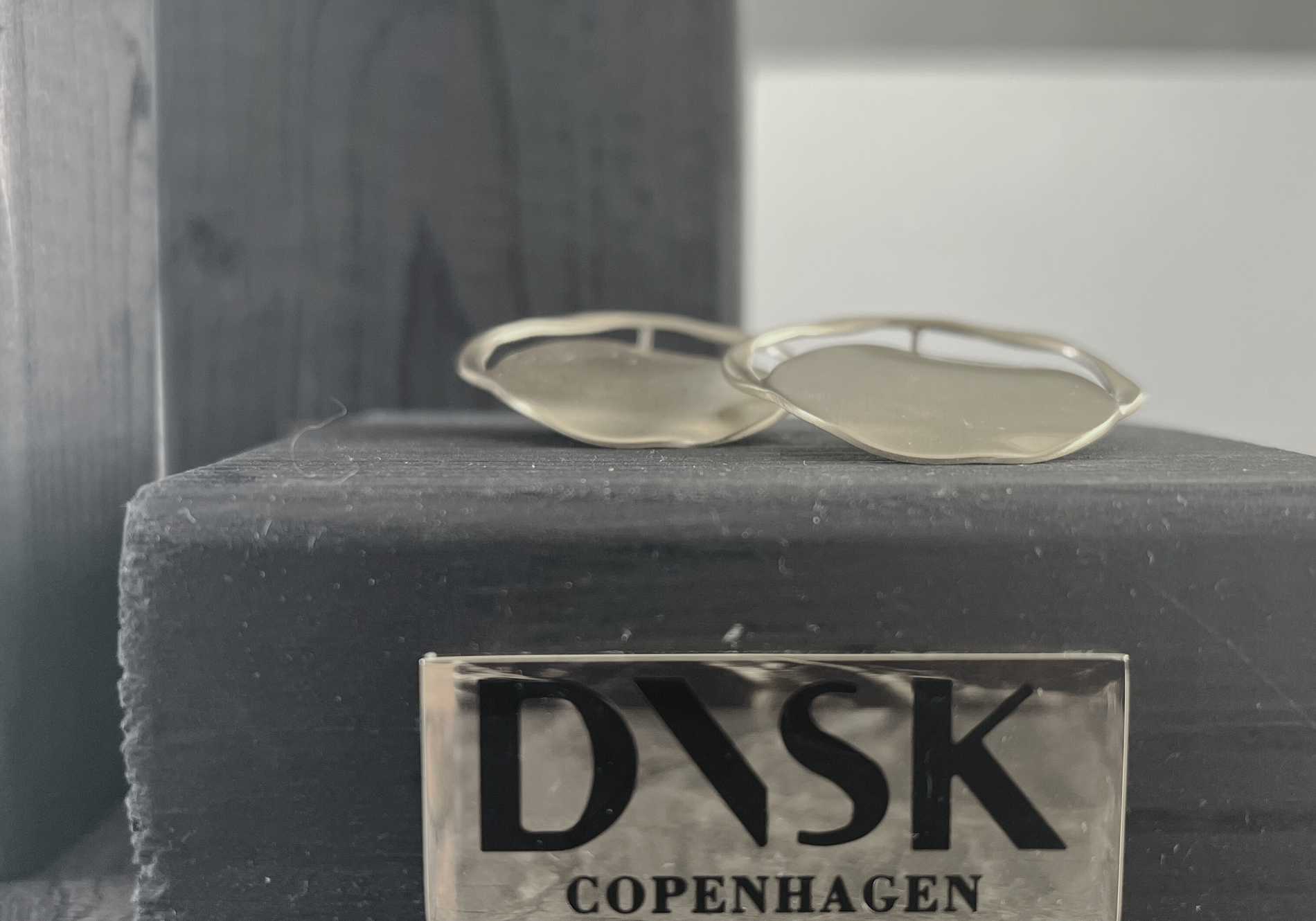 Courage Waterproof Brushed Artfull Round Statement Earring Silver Plating, DNSK Copenhagen