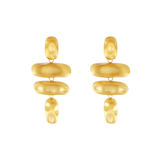 Courage Waterproof Brushed Organic Chandelier Earring 18K Gold Plating