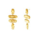 Courage Waterproof Brushed Organic Chandelier Earring 18K Gold Plating