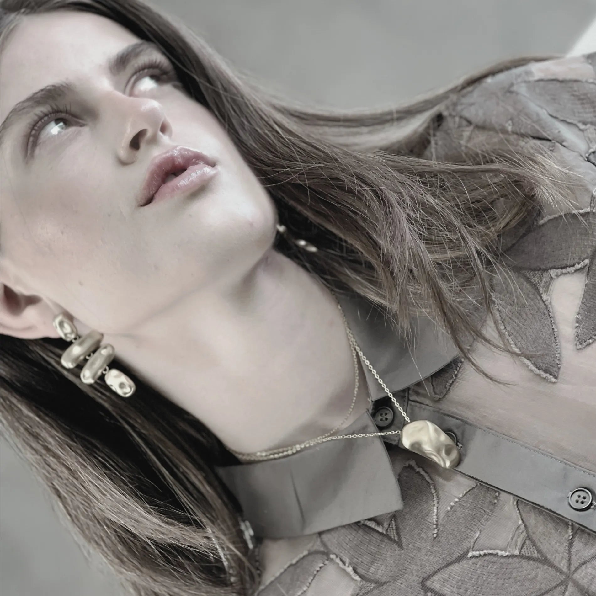 Courage Waterproof Brushed Organic Chandelier Earring 18K Gold Plating, DNSK Copenhagen