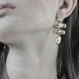Courage Waterproof Brushed Organic Chandelier Earring 18K Gold Plating